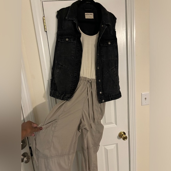 Free People Back Packer Onesie In Muted Beige.  Size M. - Picture 11 of 14